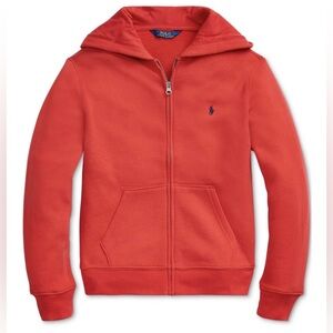 Polo by Ralph Lauren Kids Red Zip Hoodie with Embroidered Pony
